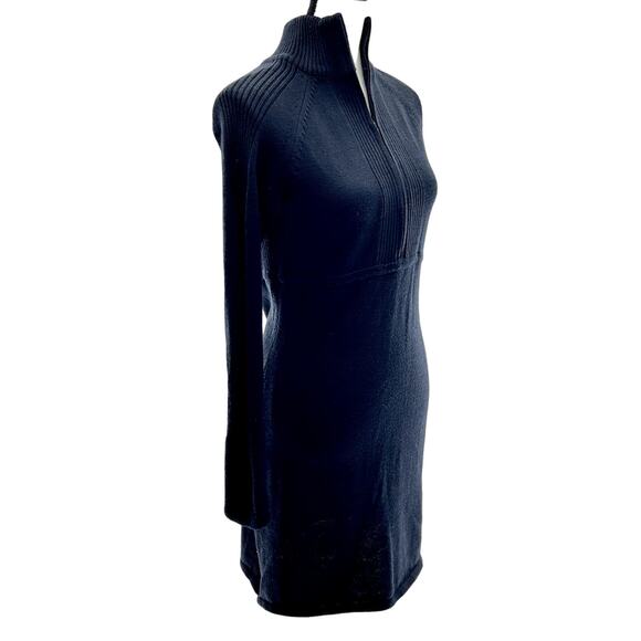 Athleta Olympia Black Long Sleeve Funnel Neck Sweater Dress Med Tall MSRP $138 - Picture 3 of 10